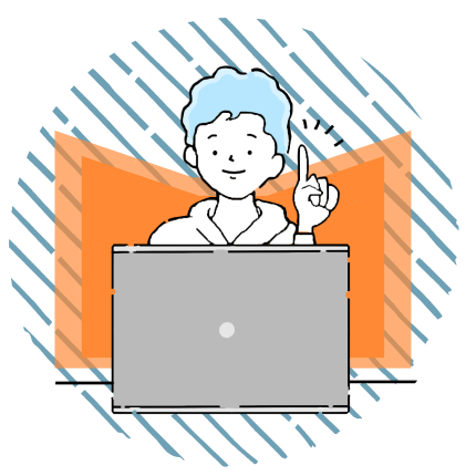 ひらめく男性のイラスト