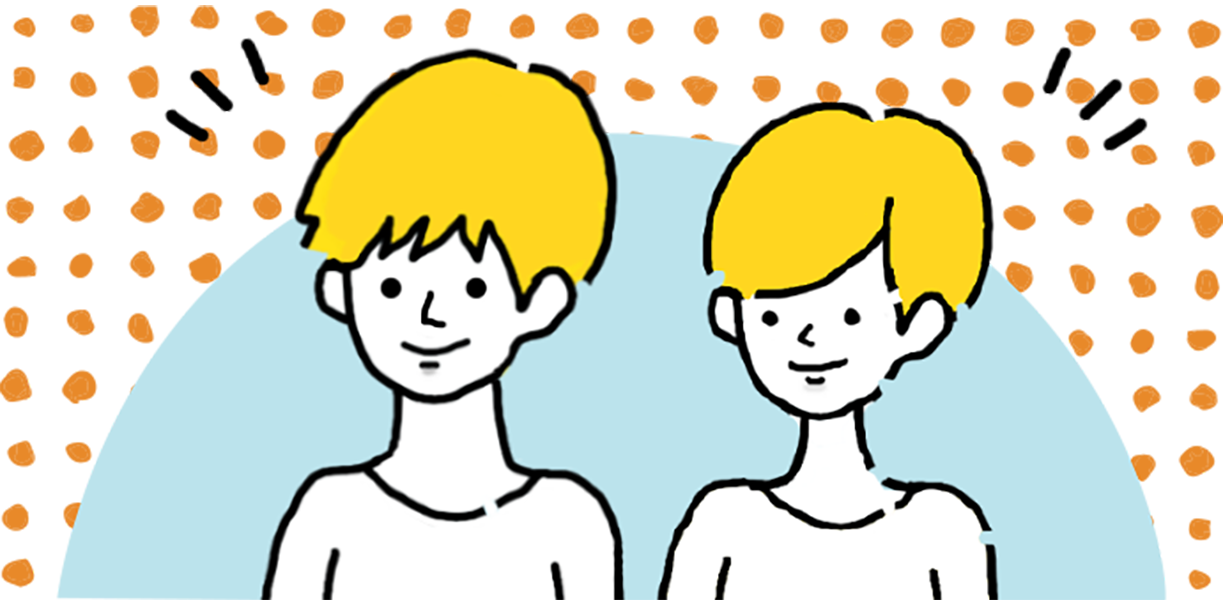 気づきを得る男女のイラスト