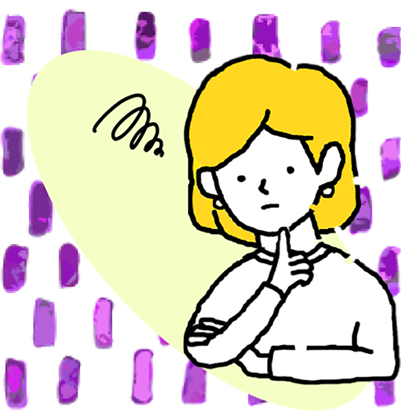 悩んでいる女性のイラスト