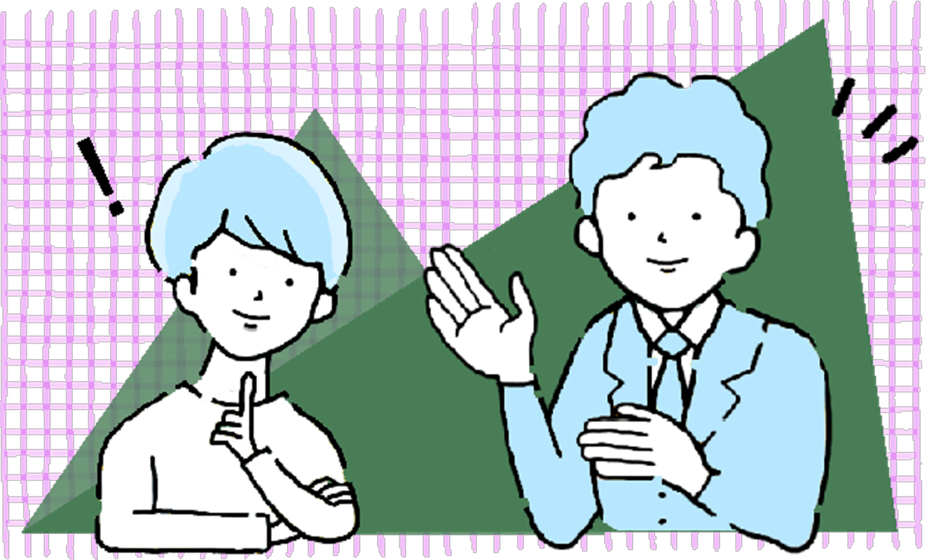 対話をして気づきを与えるカウンセラーのイラスト